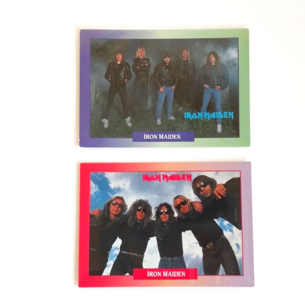 Rare 2x 1991 Iron Maiden Trading Vintage Collectors Cards Set of 2